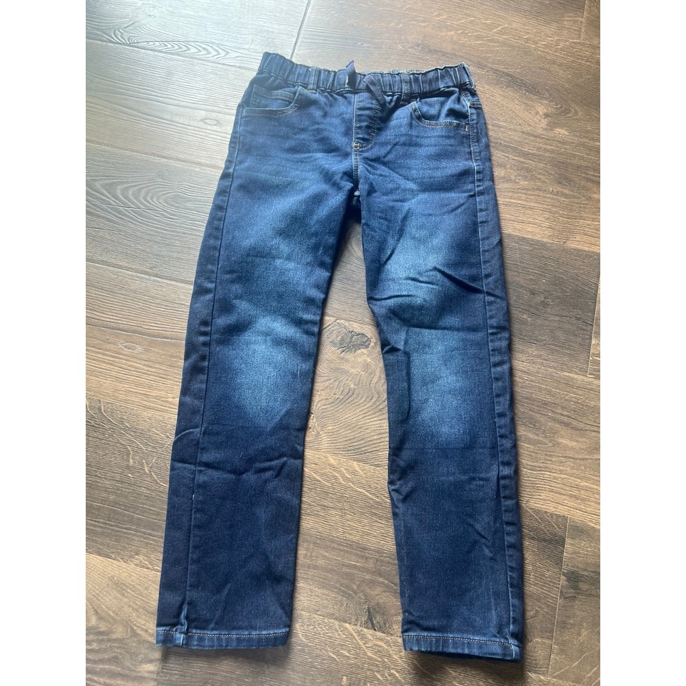Wrangler Boys Blue Denim Jeans Size 12 Regular Elastic Waist Dark Wash 5JCBW0X